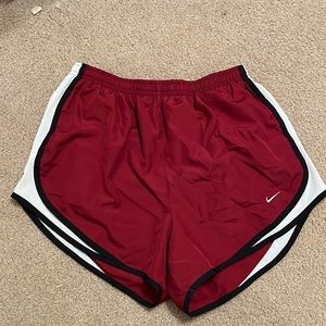 Maroon and White Nike Dry Fit Athletic Shorts size Medium
